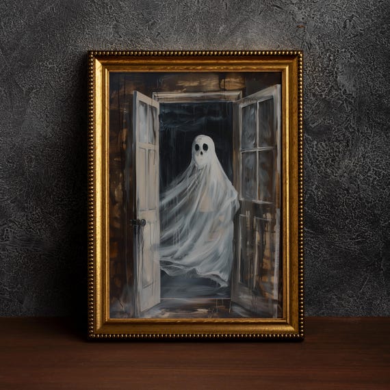 Outside Looking Inhalloween Wall Art Gothic Print Oil Paint Spooky Decorcottage Decorfall Decor Farmhouse Decorsingle Poster