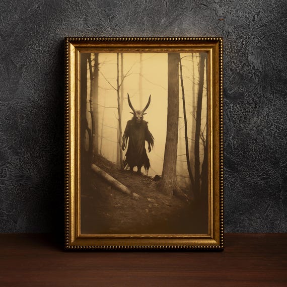 The Jersey Devil Dark Academia Printvintage Gothic Printsold Photo Style Artoccult Posternostalgic Fantasy Photography