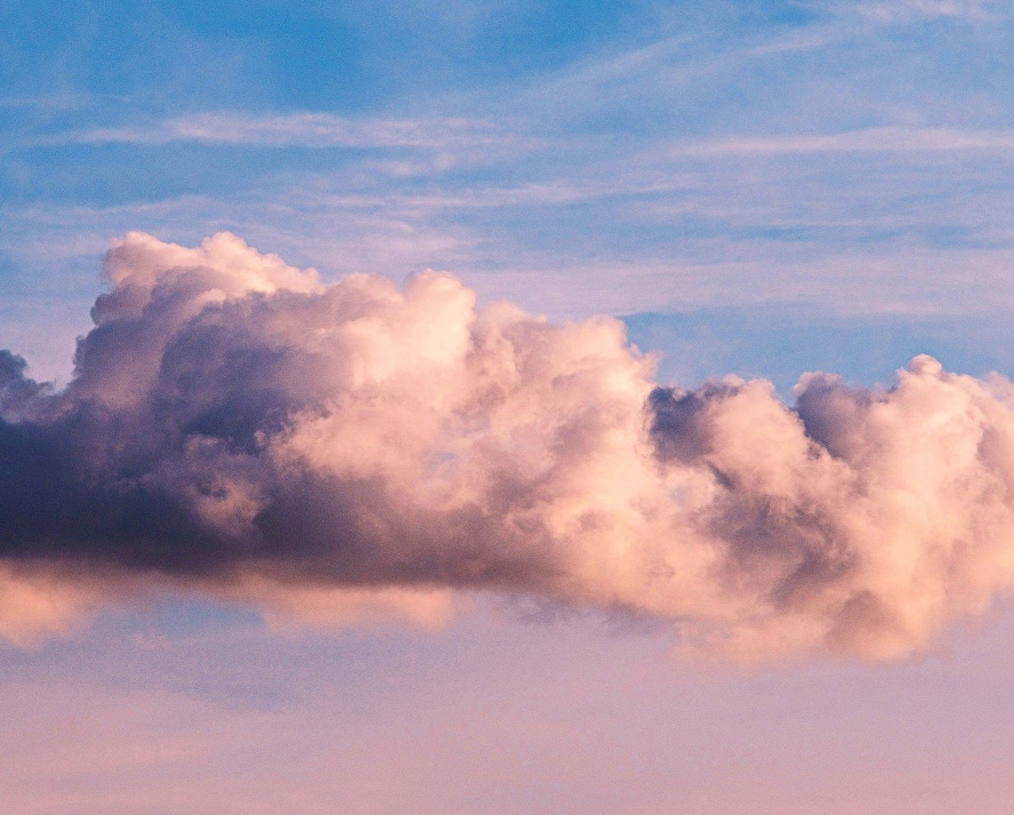 Pink Sunset Cloud Blue Sky Dreamy Pastel Evening Sky Photo Poster - Image 3