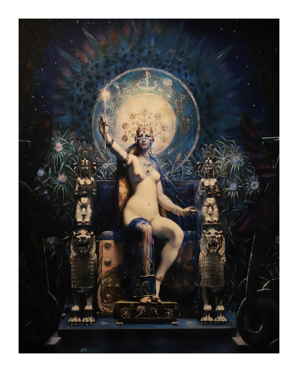 Circe the Greek Enchantress on Her Dark Moonlit Throne Poster - Image 2