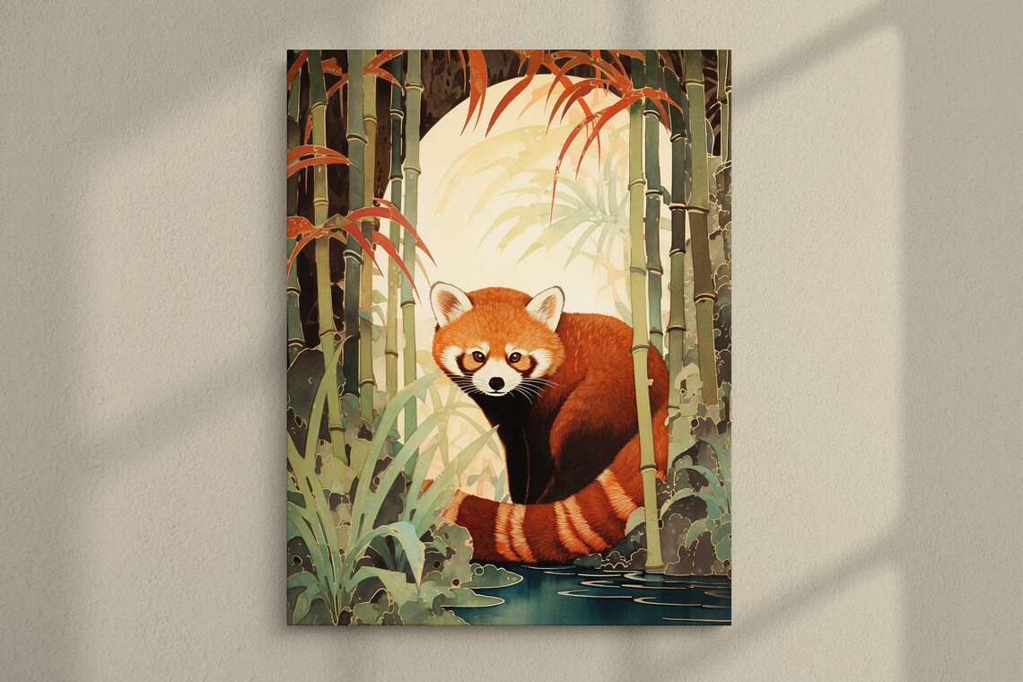 Red Panda Vintage Illustration, Kids Decor Art Print - Image 3