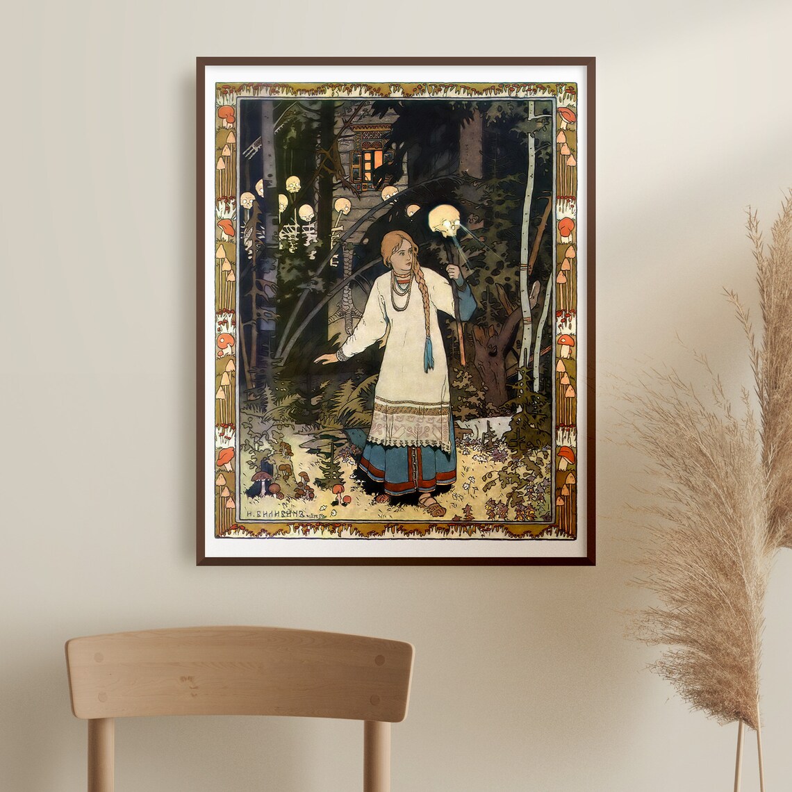 Vintage Woman Walking In The Forest Art Print - Image 3