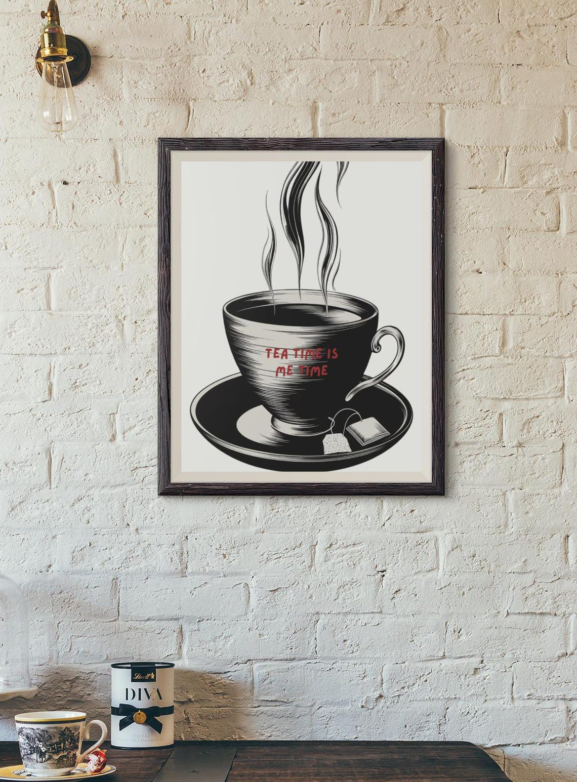 Tea Time Is Me Time Quote Art Print - Image 3