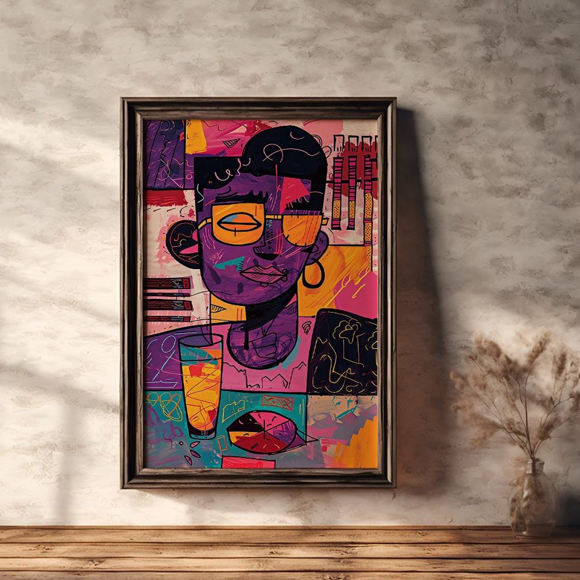 Bold Abstract Face With Sunglasses Pop Art Urban Portrait Poster