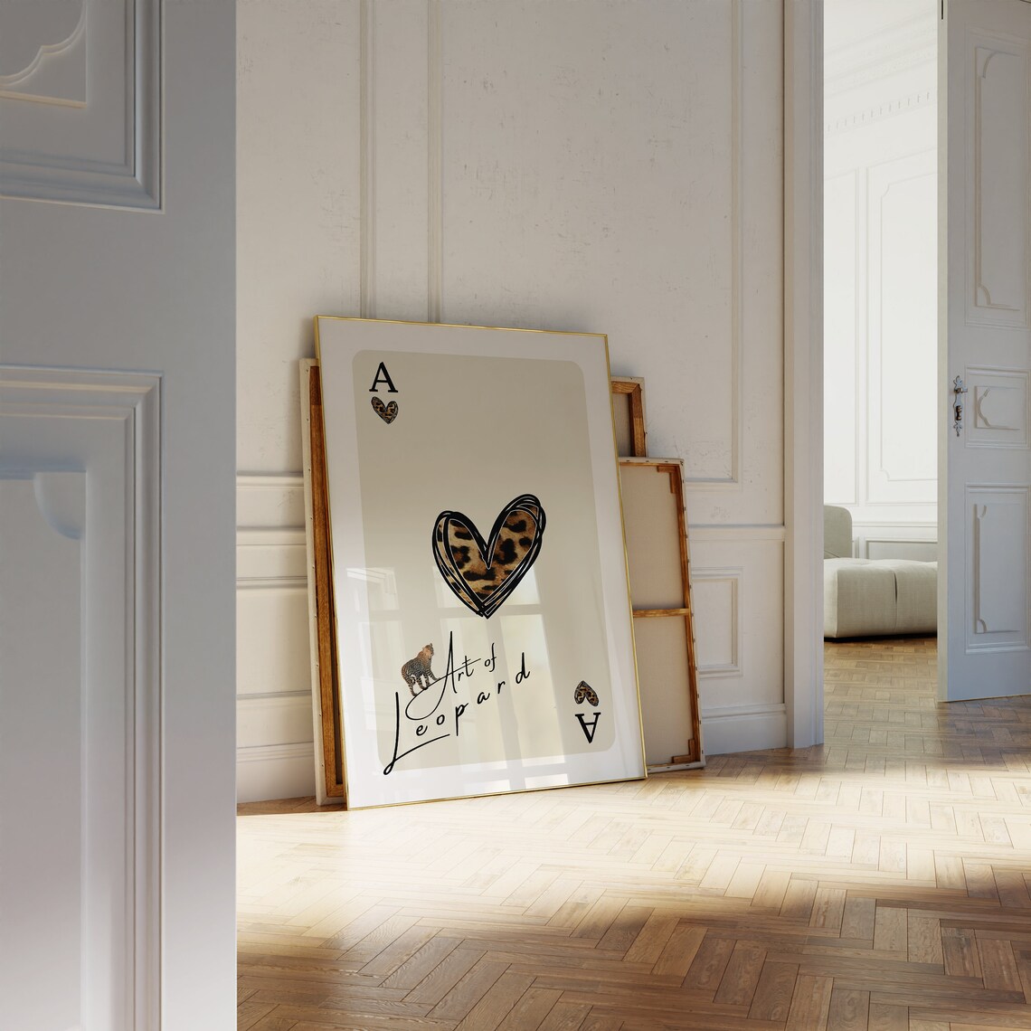 Art of Leopard Ace Card Leopard Heart Girly Bedroom Wall Poster - Image 3