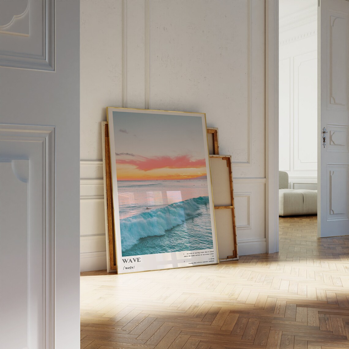 Waves Coastal Sunset Poster, Ocean Photography - Image 2