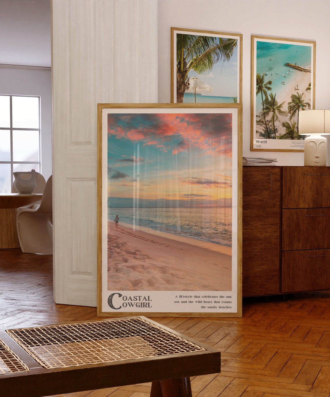 Coastal Cowgirl Sunset Beach Scene Lifestyle Quote Photo Poster - Image 3