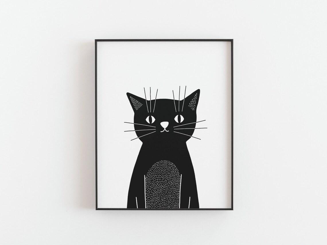 Baby Cat Minimalist Cat Print, Scandinavian Nursery Decor - Image 3
