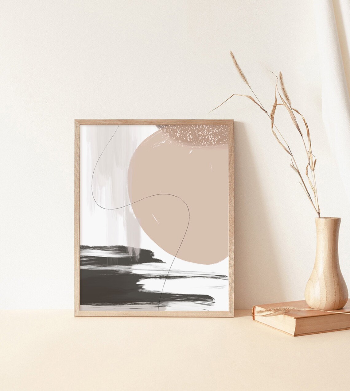 Neutral Boho Abstract Art Print, Modern Decor - Image 3