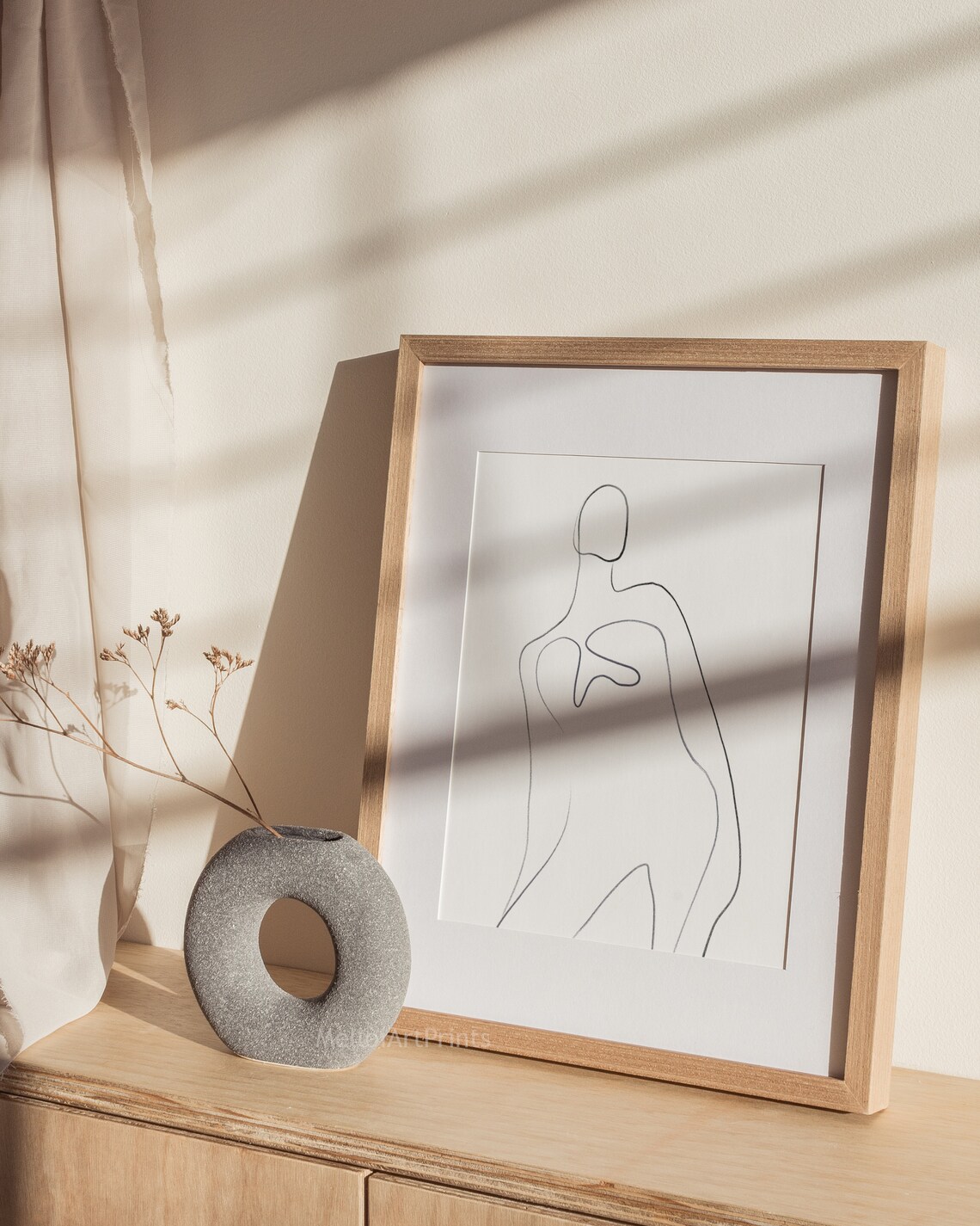 Minimal Female Body Line Art Abstract Woman Torso Wall Poster - Image 2