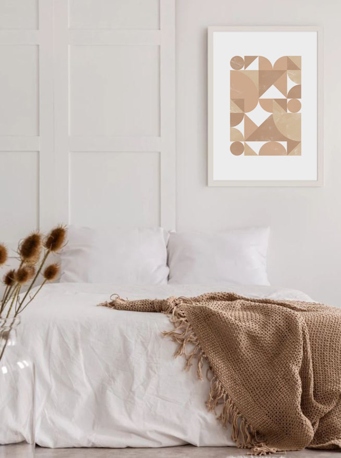Terracotta Geometric Shapes Mosaic Beige Modern Abstract Poster - Image 2