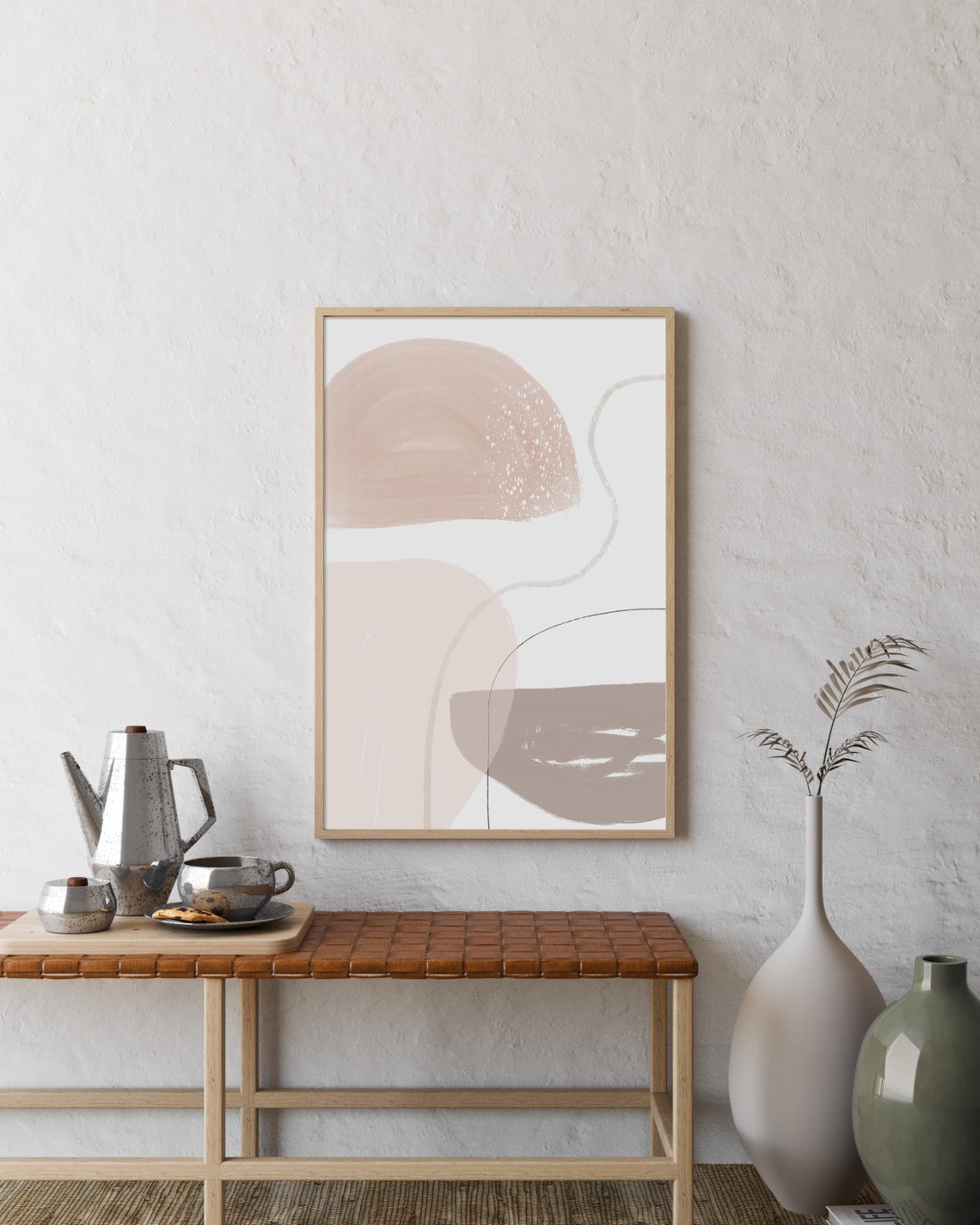 Blush Arch Abstract Art Mauve Neutral Contemporary Wall Poster - Image 3