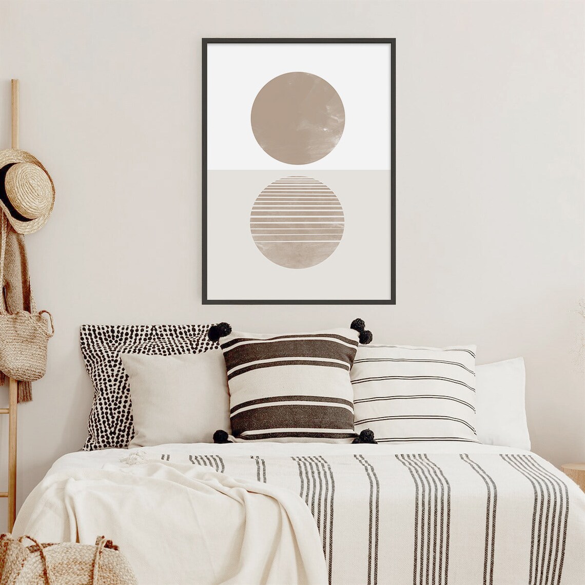 Abstract Sunset Print, Beige Boho Mid-Century - Image 2