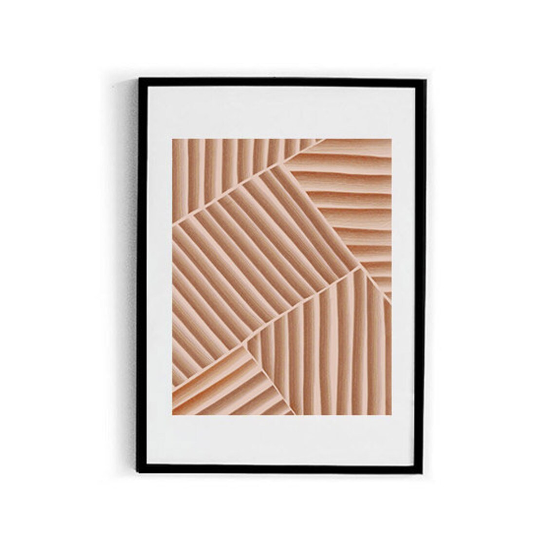 Terracotta Diagonal Stripes Geometric Abstract Pattern Poster - Image 2