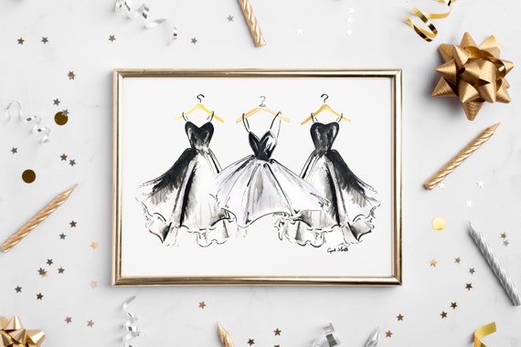 Ballerina Dress Watercolor Set Fashion Print Princess Art Designer Dresses Granddaughter Gift Women Ball Gown Girl Pageant Couture