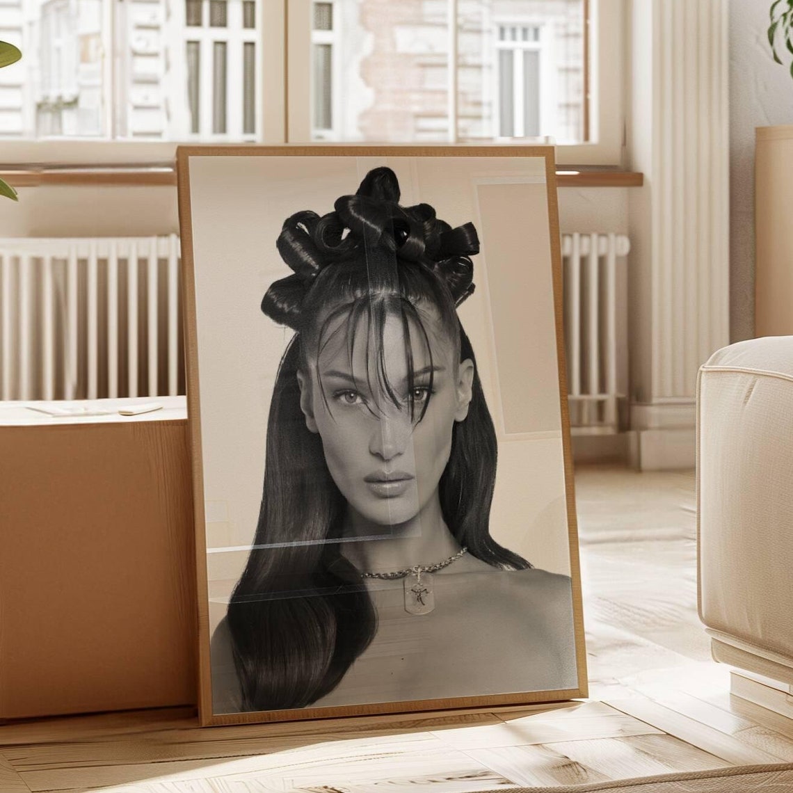 Bella Hadid Poster Black And White Wall Art Fashion Poster Vogue Wall Art Luxury Print Woman Poster Feminist Wall Art Stylish Print Chic Art - Image 3