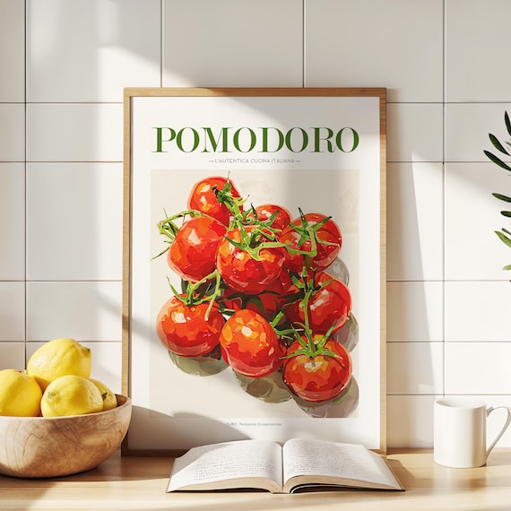 Tomato Poster, Vintage Italian Kitchen Art Print