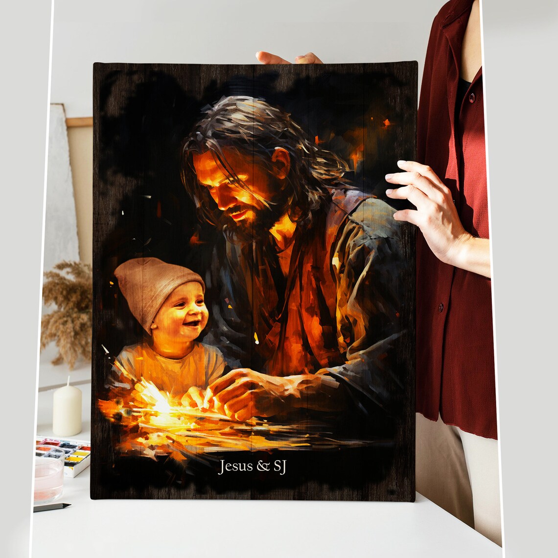 Personalized Your Child Safe In The Arms Of Jesus File Child And God Jesus Holding Baby Christ And Baby Jesus Art - Image 6