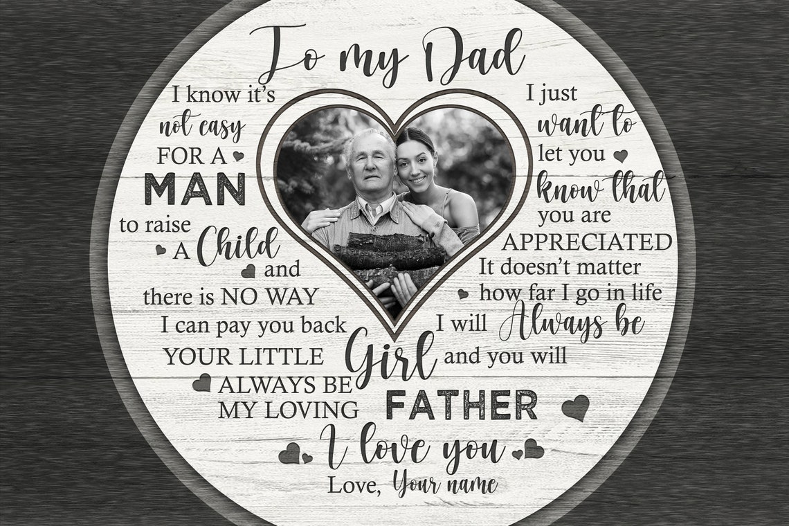 To My Dad Heart Shape Sentimental Custom Photo Tribute Poster - Image 3