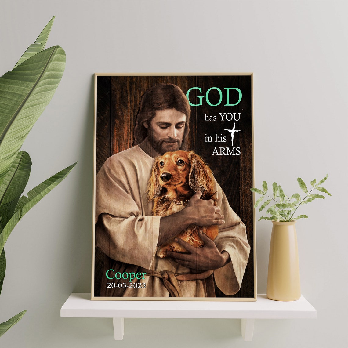 Personalized Your Dog Safe In The Arms Of God Jesus Holding Dog God And Dog Christ And Dogs Christian Art Loss Of Dog Art - Image 2