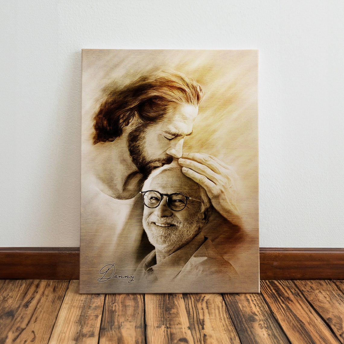Personalized Your Father Safe In The Arms Of God Mother Safe In Jesuss Arms Jesus And Loss Of Father Wall Art Loss Of Mother - Image 2