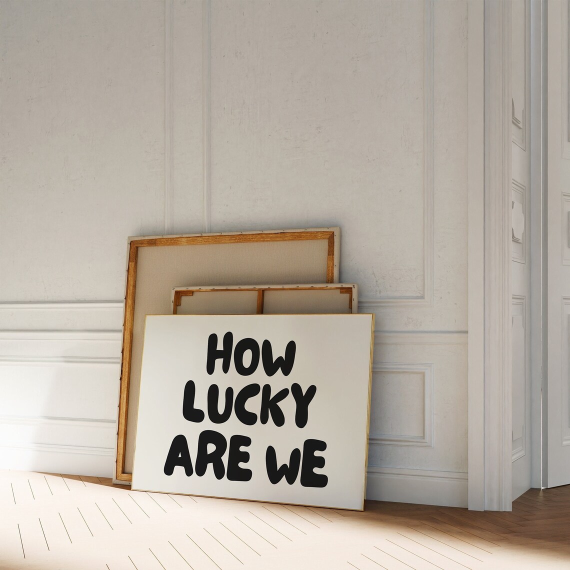 How Lucky Are We Retro Typography Poster - Image 3