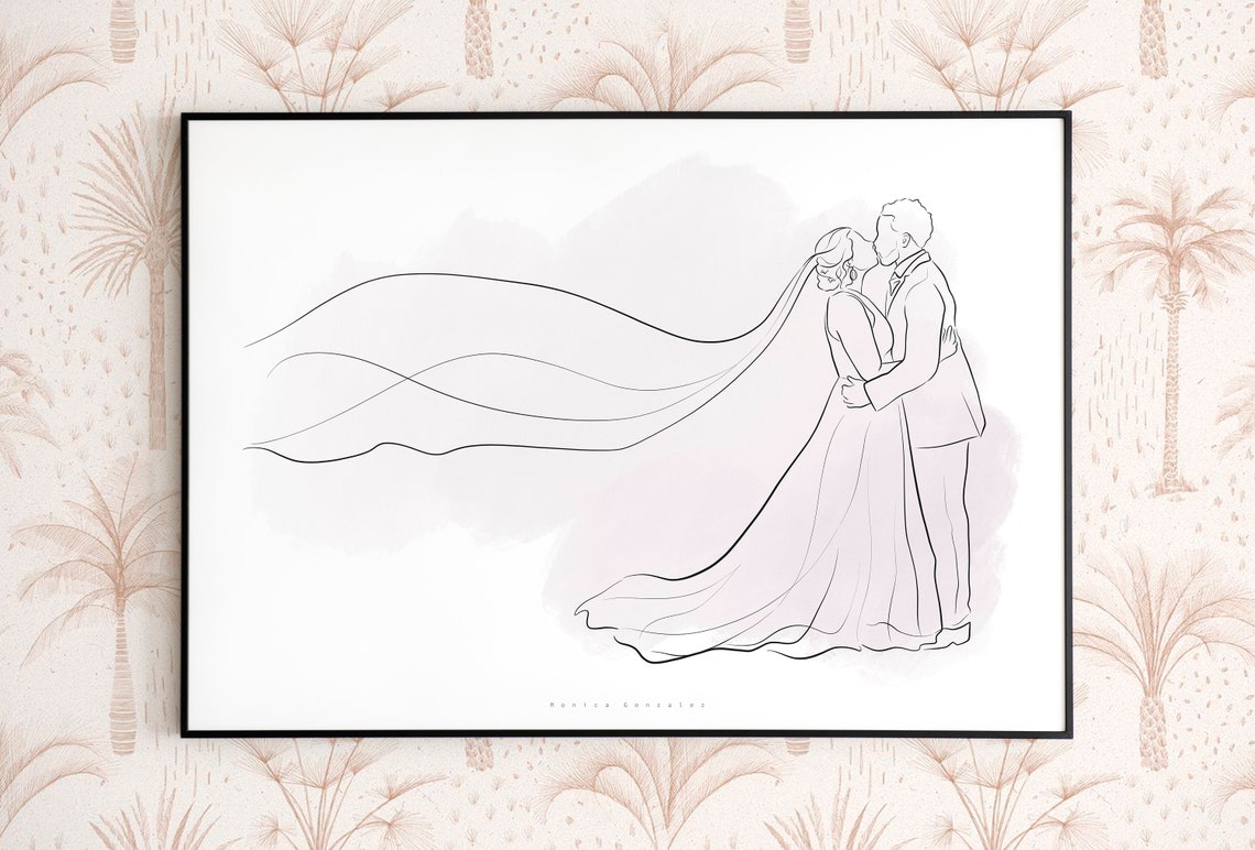 Custom Line Drawing Custom Illustration Art Line Art Custom Portrait Family Portrait Couples Portrait Personalised Gift - Image 4