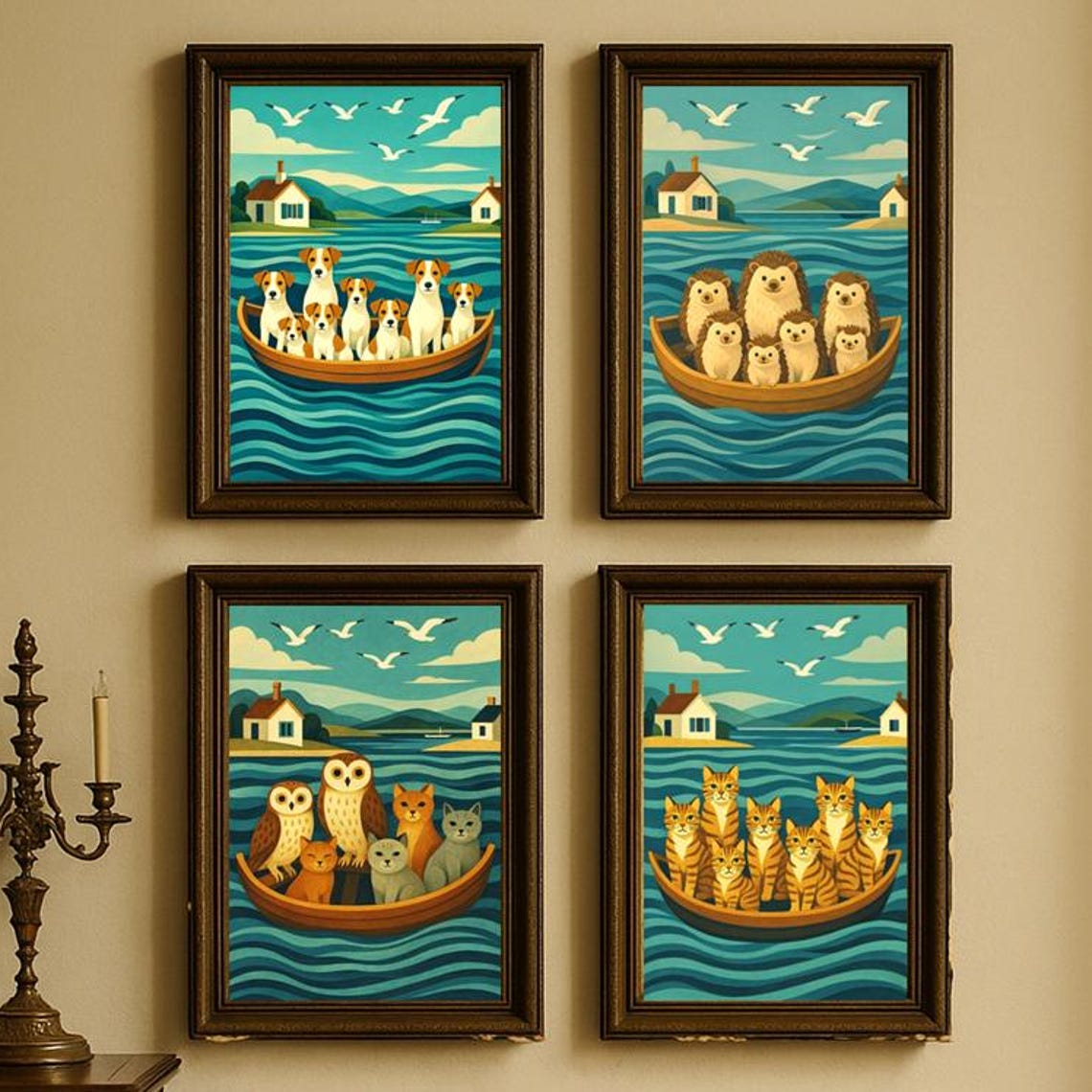 Animal Nursery Prints They Sailed Away Playful Coastal Art