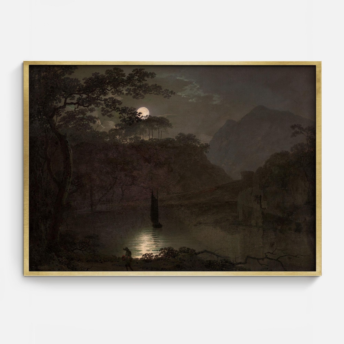 Full Moon On The Water, Spooky Gothic Art Print