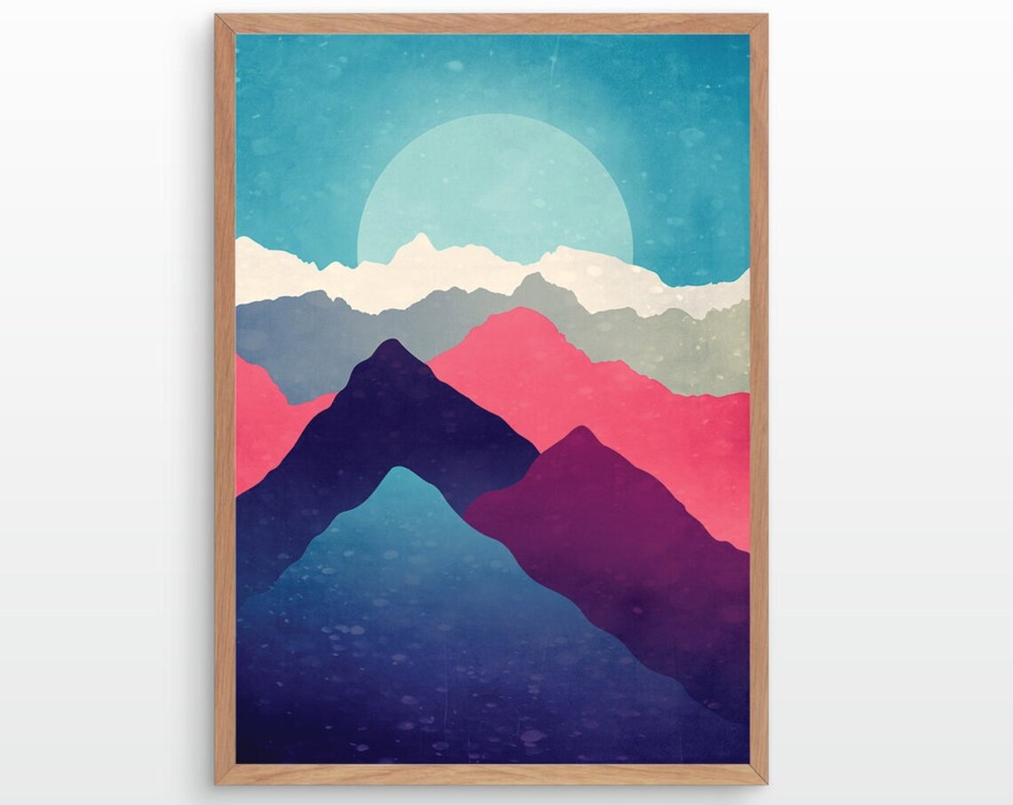 Mountain Range Landscape Art Print