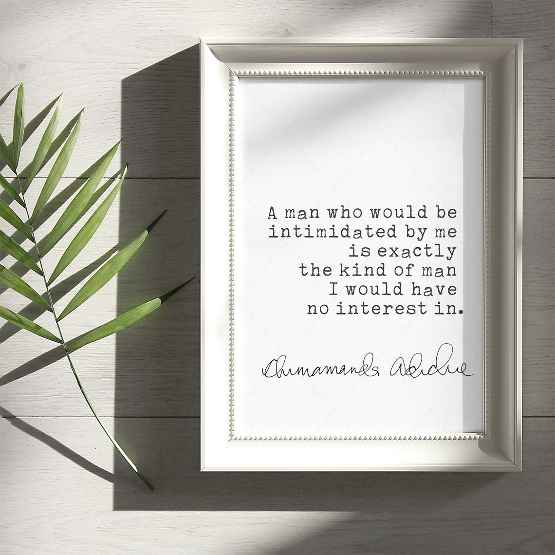 Chimamanda Ngozi Adichie Intimidated Quote Feminist Minimalist Poster - Image 3