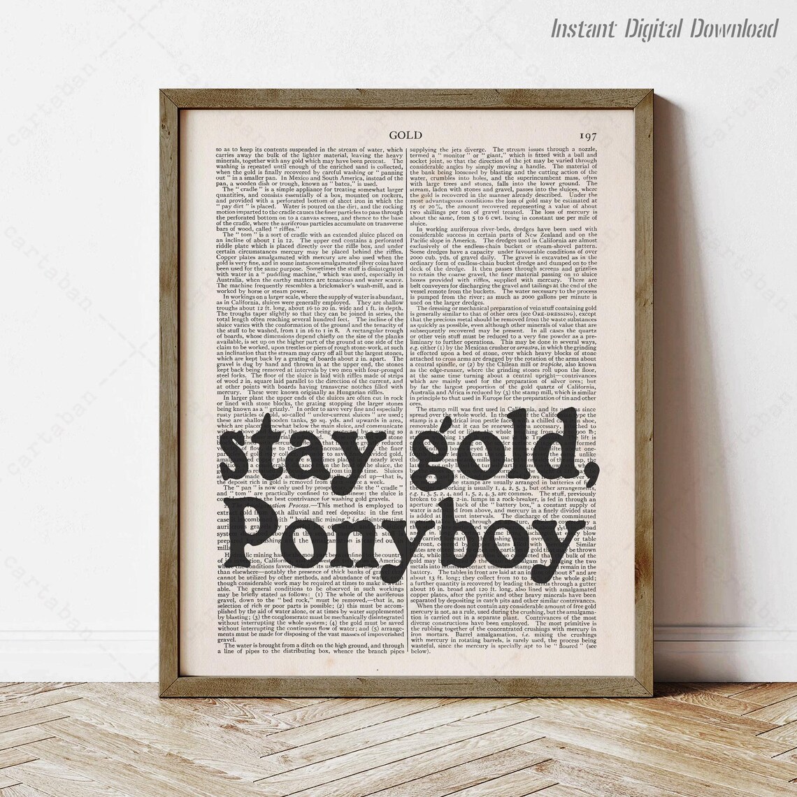 Stay Gold Ponyboy, The Outsiders Quote Art Print