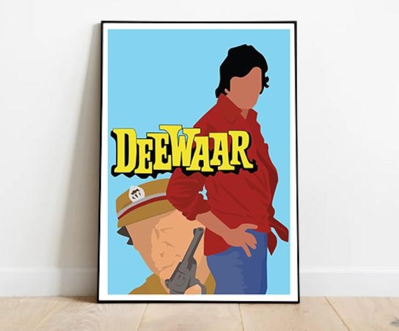 Deewaar 1975 Bollywood Movie Minimalist Retro Film Fan Art Poster