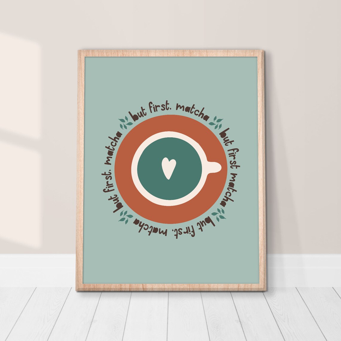 But First Matcha Print Matcha Lover Home Decor Kitchen Poster Cute Modern Boho Print Matcha Cup Kitchen Print Instant - Image 2