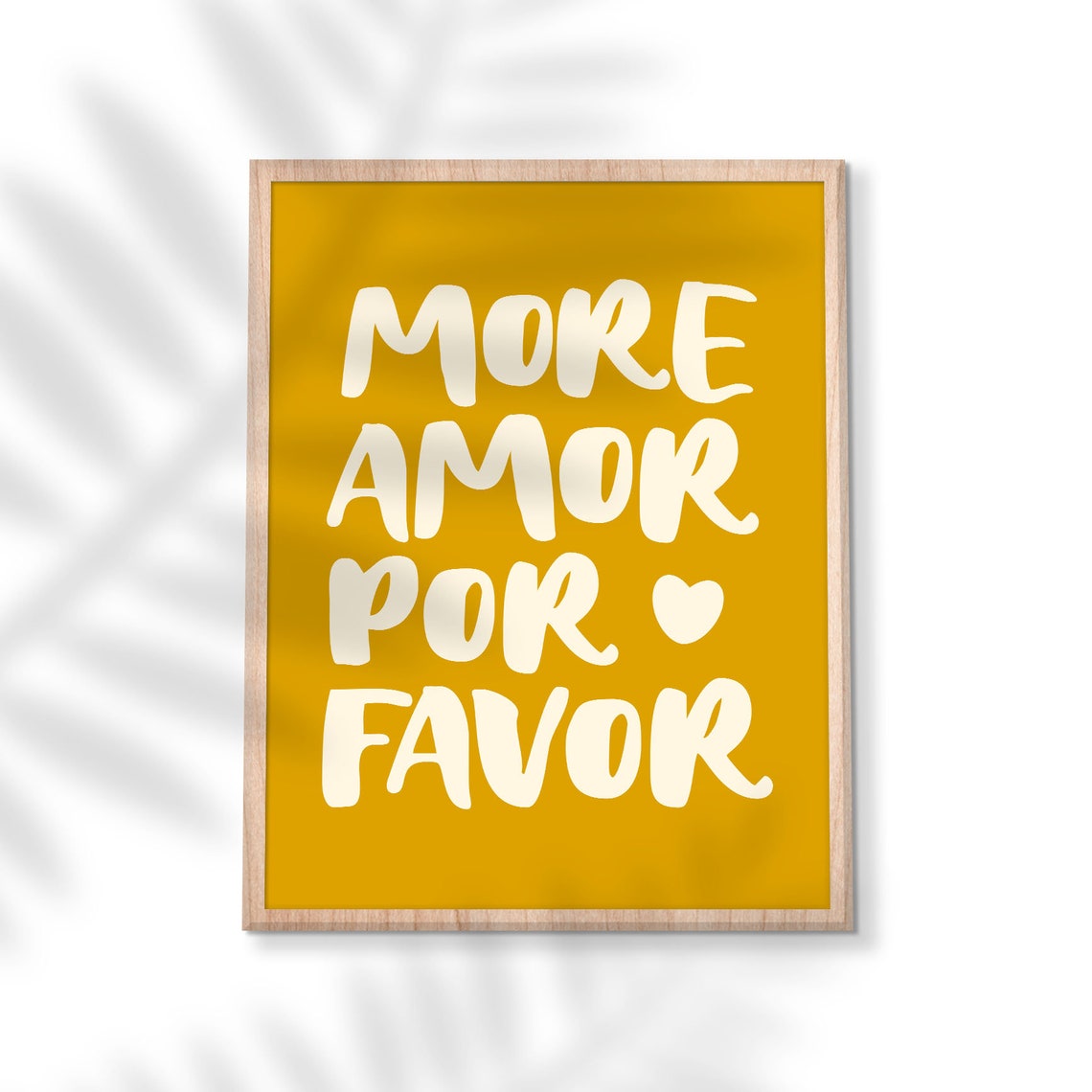 More Amor Por Favor Mustard Spanish Love Bedroom Quote Poster - Image 2