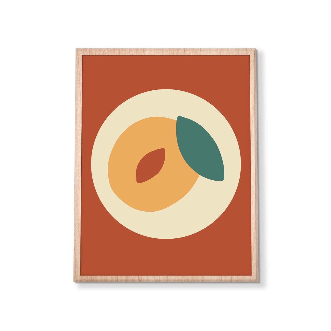 Abstract Peach Fruit Retro Boho Kitchen Minimal Modern Warm Poster - Image 3