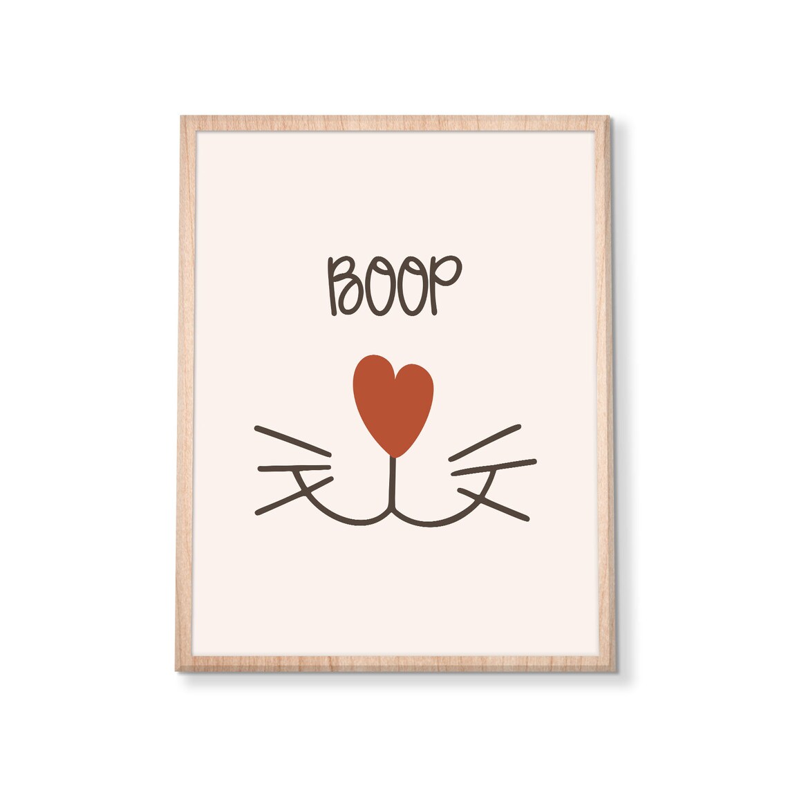 Boop Cute Cat Nose Whiskers Heart Minimalist Kids Room Decor Poster - Image 3