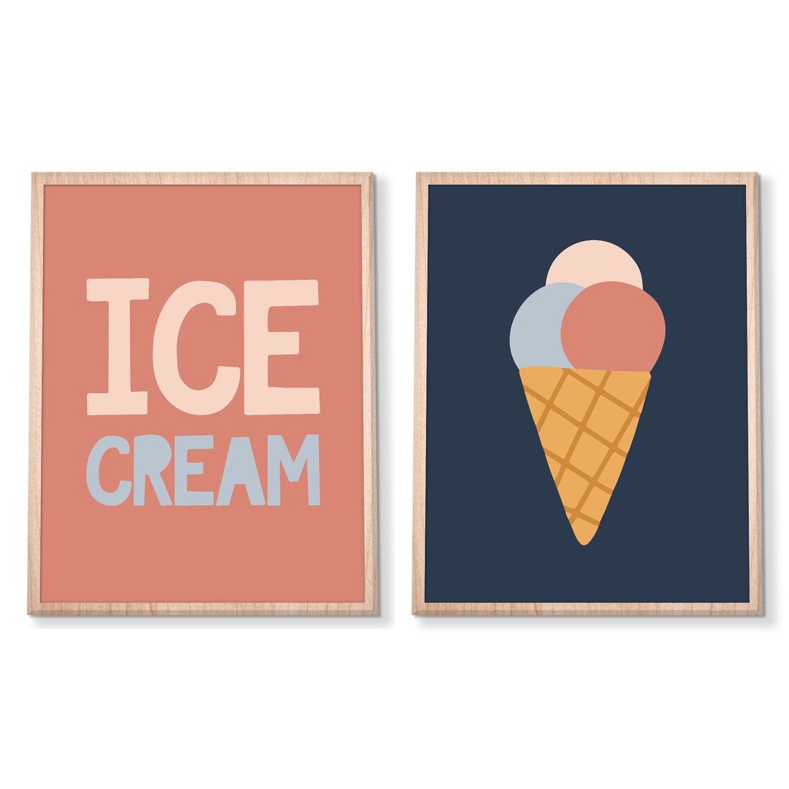 2 Ice Cream Prints Ice Cream Lover Home Decor Kitchen Poster Cute Summer Boho Sign Nursery Print Kitchen Wall Decor Instant - Image 3