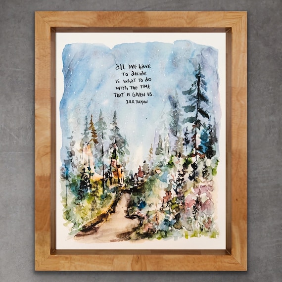 Tolkien-Inspired Abstract Tree Trail Art Print