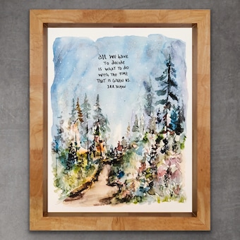 Tolkien-Inspired Abstract Tree Trail Art Print