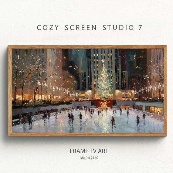 Rockefeller Christmas Tree Winter Painting Art Print
