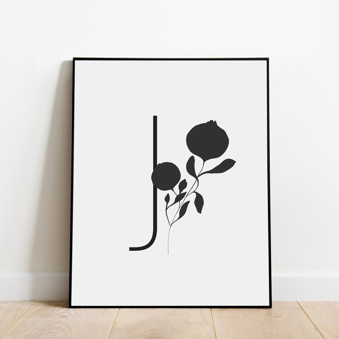 Botanical Initial Letters J And B Watercolor Floral Art Print - Image 5