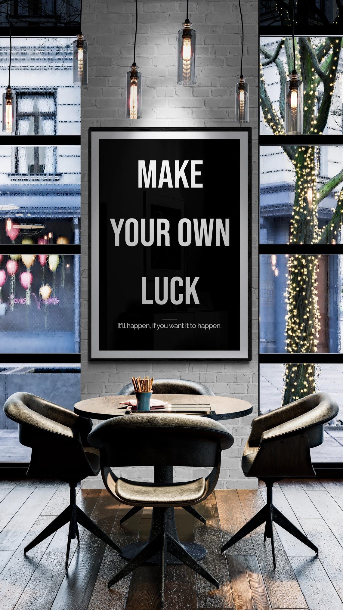 Make Your Own Luck Motivational Quote Poster for Office Walls - Image 2