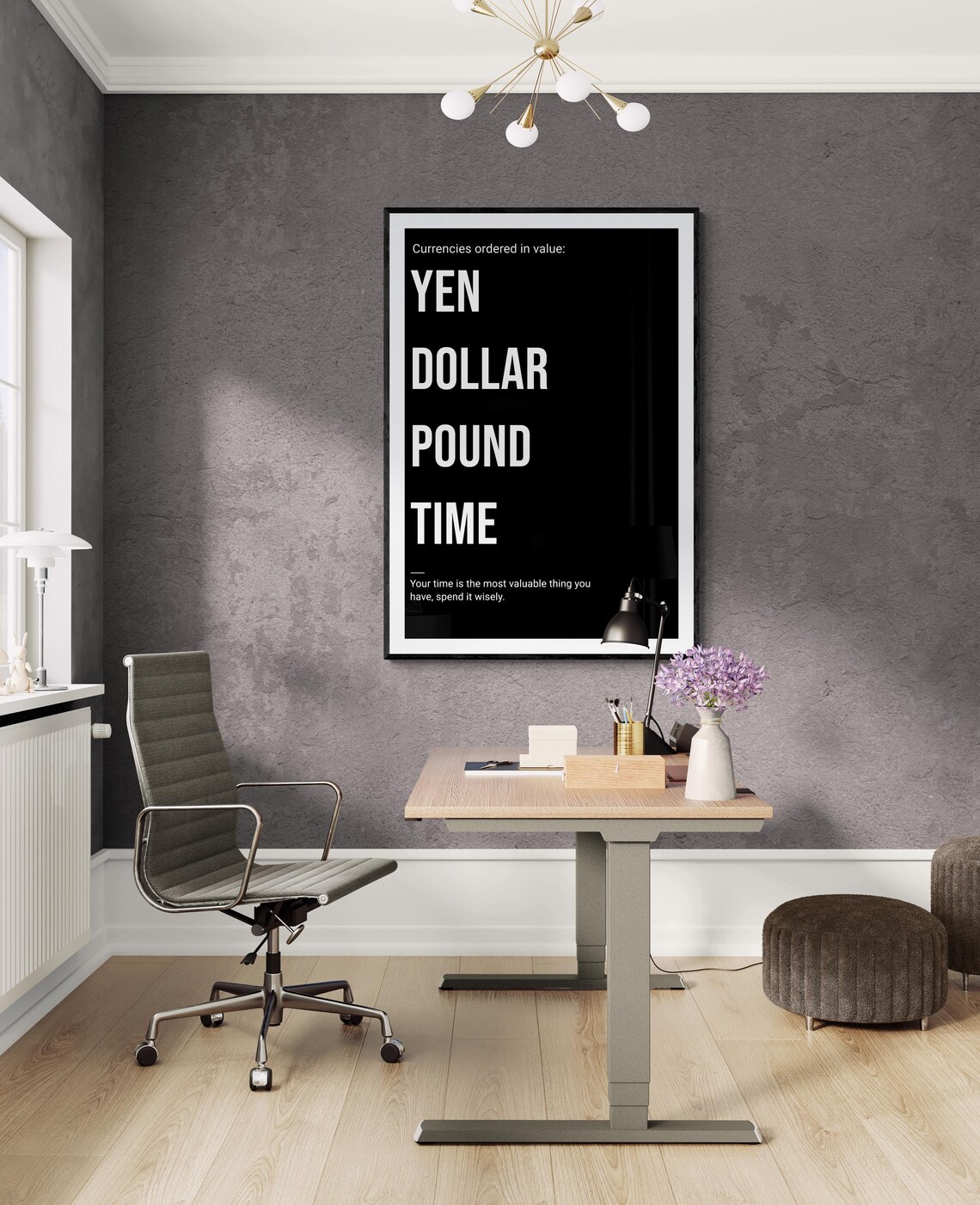 Time Is Money Mindset Motivational Wall Art Hustle Success Inspiration Hard Inspirational Growth Execute Thought