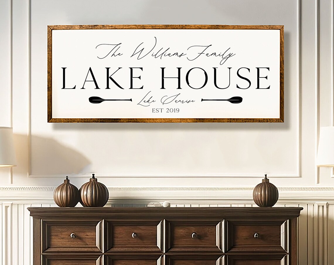 Lake House Personalized Family Sign, Lake Life Decor - Image 2