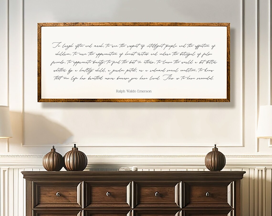 Ralph Waldo Emerson To Laugh Often And Much Quote Farmhouse Poster