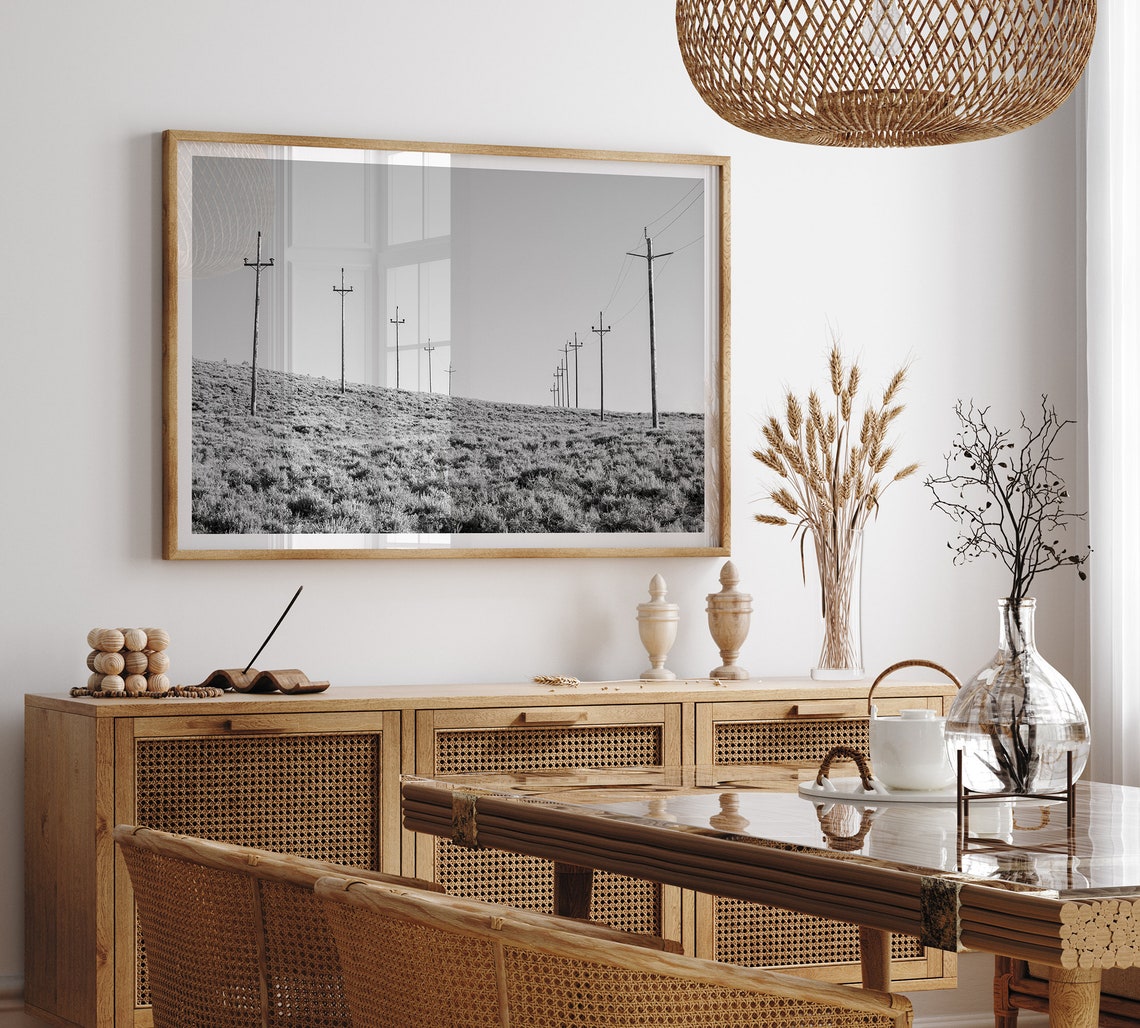 Black And White Telephone Poles Sagebrush Hill Minimalist West Poster - Image 5
