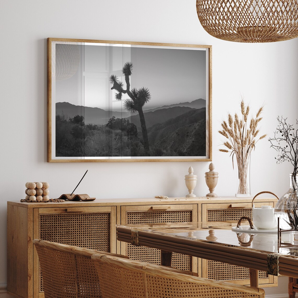 Joshua Tree Sunset, Monochrome Desert Art Print - Image 3