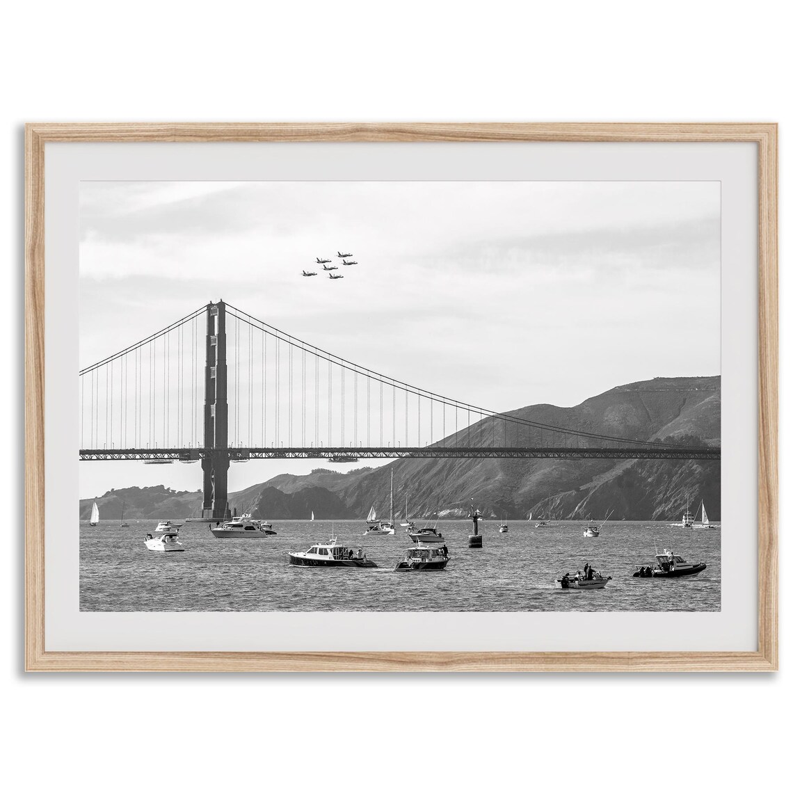 Jet Fighters Over Golden Gate Bridge, San Francisco Poster