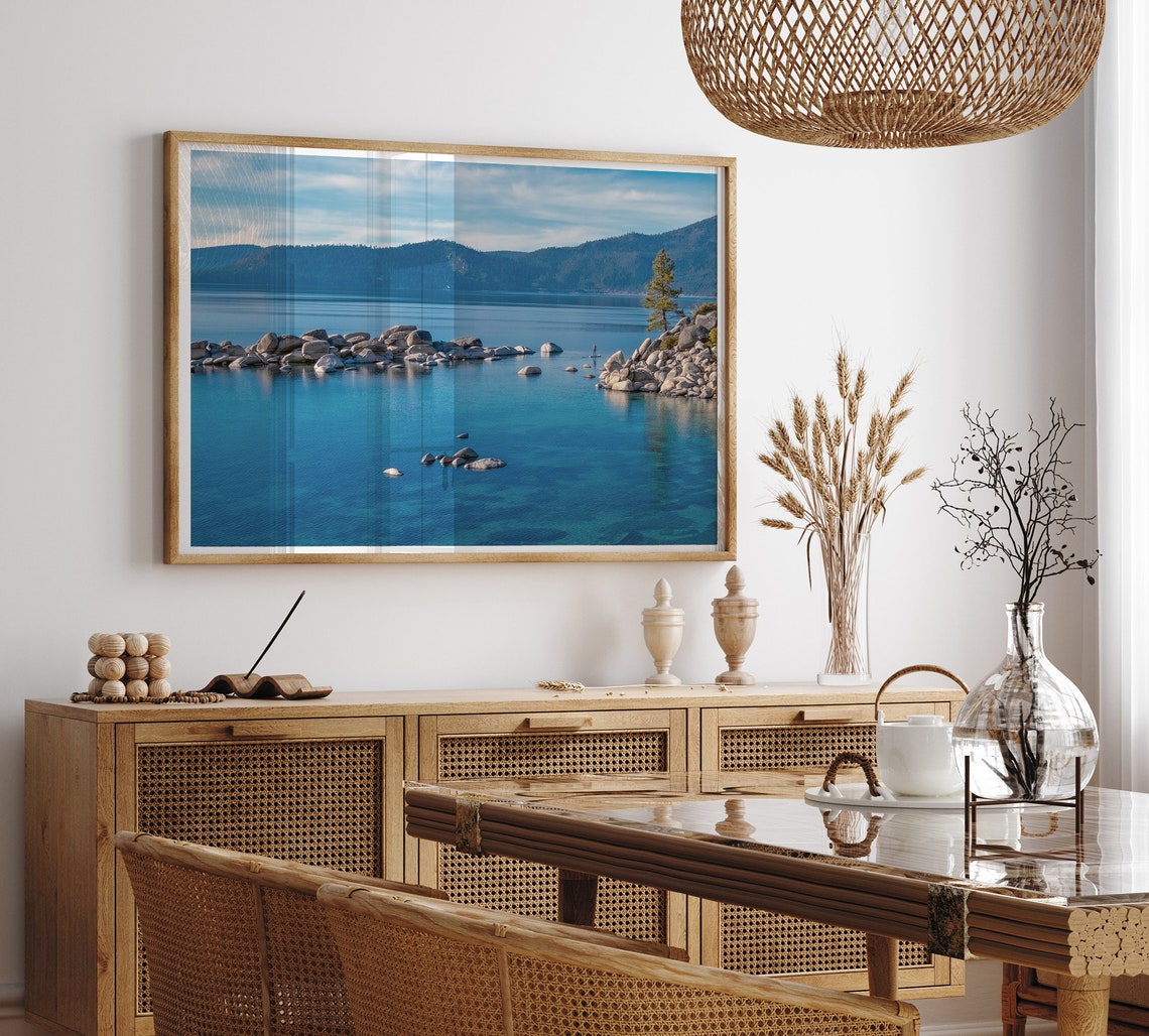 Lake Tahoe Crystal Blue Water Rocky Shoreline Pine Tree View Poster - Image 5